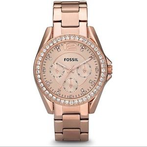 Fossil Women's Riley Multifunction Rose-Tone Stainless Steel Watch